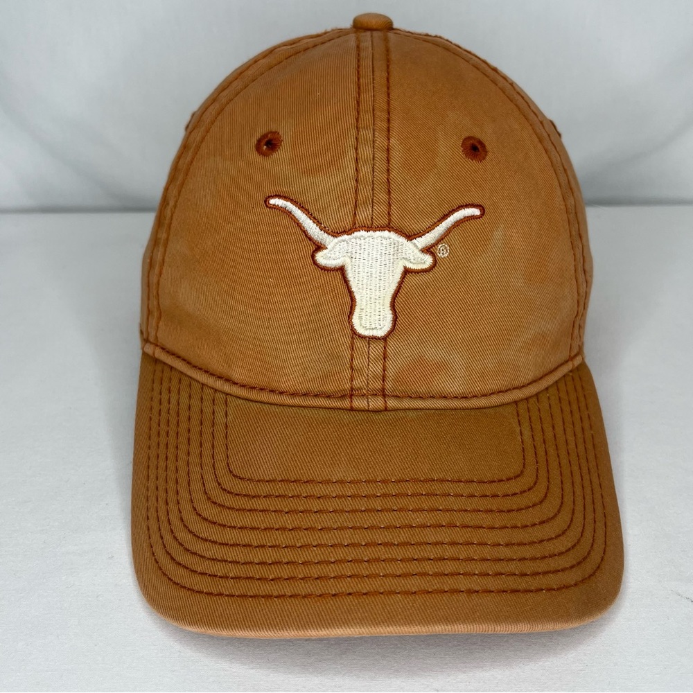 Outhouse Designs Texas Longhorns Baseball Hat- Burnt Orange Cotton. Adjustable.
